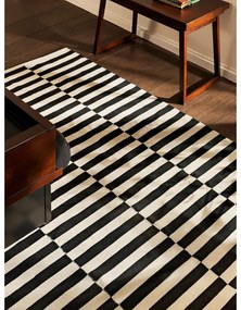 Covor negru-alb reversibil/țesut manual din lână 200x300 cm Donna – Hanse Home