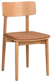 Scaune de dining maro coniac/natural 2 buc. din imitație de piele Wolcott – Rowico