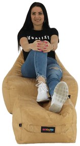 Fotoliu tip sac, material textil bej, RIMINO TIPUL 1