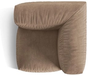 Modul pentru canapea modulară maro deschis cu tapițerie din catifea (cu colț variabil) Martina – Micadoni