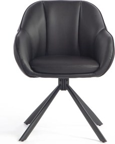 HR2055 BAZĂ STEA Scaun Neagră din Piele Ecologica cu Bază Neagră