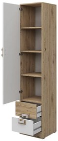 Dulap cu rafturi Niles NI05 (stejar deschis + alb + turcoaz). 1058374