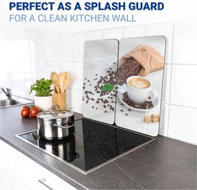 Protecții de aragaz 2 buc. din sticlă temperată 52x30 cm Café Aromatica – Maximex