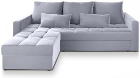 Canapea coltar extensibil ZENOVA 220 x 140 cm, reversibila – gri deschis