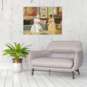 Tablou - William Merritt Chase, A Friendly Call, reproducere (70x50 cm)