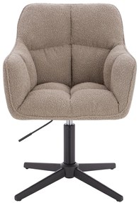 HR550CROSS Scaun Latte Boucle cu Bază Neagră
