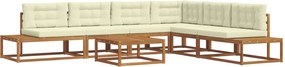 vidaXL Set de canapele de exterior 7 Bucată Natural și Crem
