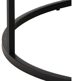 Măsuță de cafea albă rotundă cu blat cu aspect de marmură ø 80 cm Spiro – Actona