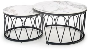 Set mese de cafea Formosa – Marmura Alba/Negru