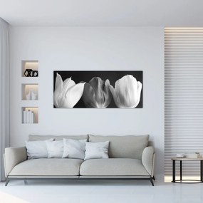 Tablou - Lalele alb negre (120x50 cm)