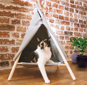 Cort TeePee pentru animale 40x40cm Wooden Hut