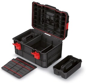 Cutie de scule A, 30,7 cm, organizator, negru