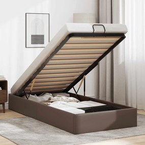 vidaXL Cadru de pat otoman fără saltea maro 90x190cm piele artificială