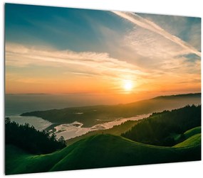Tablou cu soarele răsărind deasupra mării (70x50 cm)