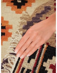 Covor tip traversă roșu reversibil, țesut manual din lână 60x190 cm Kamal Kian – Nouristan