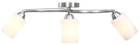 vidaXL Lustră cu abajururi din ceramică, 3 becuri E14, alb, con