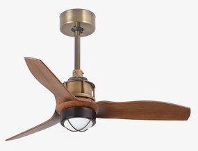Lustra cu Ventilator si telecomanda JUST FAN XS LED auriu vintage/maro
