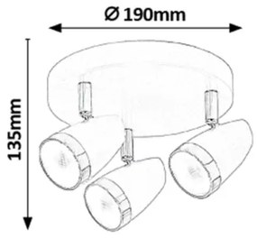 Rabalux 6514 - LED Lampa spot KAREN 3xLED/4W/230V