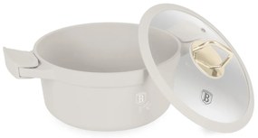 Oală cu capac 24 cm, 4.4L – Berlinger Haus Sahara Collection BH 7787, crem, antiaderentă, ideală pentru gătit zilnic și curățare ușoară