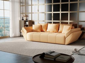 Canapea extensibilă dumonde cu ladă de depozitare si sezut confortabil din spuma high-density, Berlin Enjoy Mango 250x100 cm