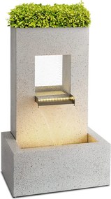 Blumfeldt Bloomingstone, fântână, fântână de grădină, fântână decorativă, 20 W, pompă, zinc, LED
