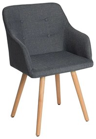 Set 2 scaune cu brate design nordic Scandinavia gri inchis A-36823 VC