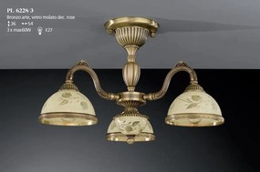 Lustra aplicata din alama cu sticla decorata design italian III 6208