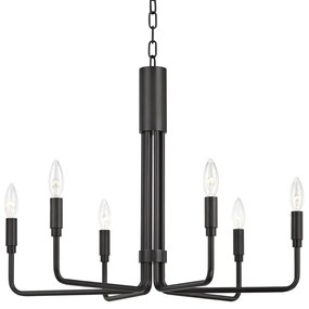 Candelabru design minimalist BRIGITTE bronz antichizat, cu 6 surse de lumina