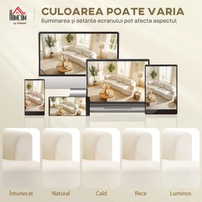 HOMCOM Canapea 3 Locuri Modulară 260cm Fără Structură cu Șezut Generos, Pernă Groasă, 3 Perne, din Catifea, Crem | Aosom Romania