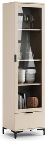 Mazzoni Vitrină LANA W-50 Bej (Șampanie) - DULAP CU O UȘĂ CU SERTAR