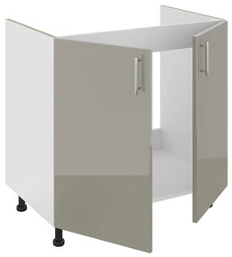 Corp haaus Karo, 2 Usi, Gri Lucios/Alb, MDF, 80 x 50 x 80 cm