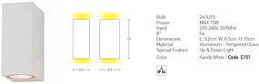 Aplica de perete pentru iluminat exterior, up/down, IP54 Vision alb