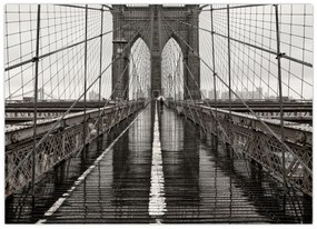 Tablou pe sticlă - Podul Brooklyn (70x50 cm)