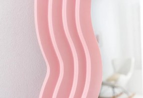 Oglinda de perete design modern Wave 160cm, roz