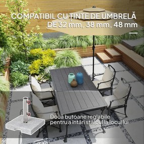 Outsunny Bază pentru Umbrelă din Granit 21 kg, Bază Pătrată pentru Umbrele de Exterior cu Mânere și 2 Butoane Reglabile, Ideală pentru Grădină, Patio, Marginea Piscinei, Gri | Aosom Romania