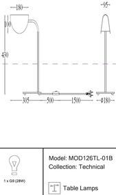 Veioza, Lampa de masa design high-tech minimalist Mollis