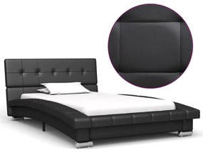 Cadru de pat, negru, 200 x 90 cm, piele artificială