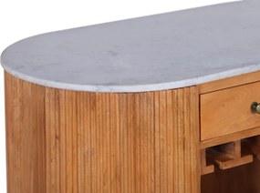 Bar din lemn de mango, marmura alba TRES CHIC 120cm