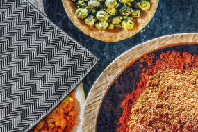 ANDRE 53240 covor lavabil linguri, condimente bucatarie, anti-alunecare - gri / bej