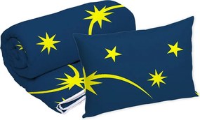 Set Alcam perna microfibra 50x70 cm si pilota matlasata 140x200 cm, Moon Night