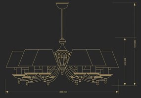 Candelabru 10 brate elegant, Cristal Scholer San Marino