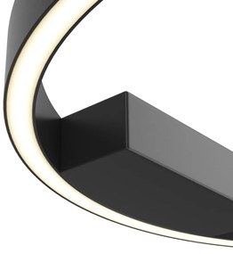 Plafoniera LED design modern Rim negru 40cm, 4000K