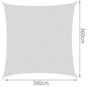 ShopJK PRELATĂ DE SOARE IMPERMEABILĂ 3,6x3,6 GRI