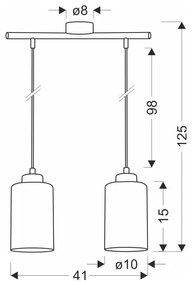 Lustră neagră cu abajur din sticlă ø 10 cm Aspra – Candellux Lighting