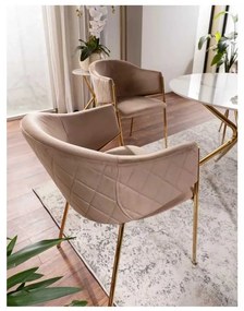 Scaun de bucătărie Serilda Velvet II, bej / auriu