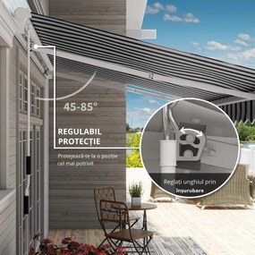 Outsunny Bază pentru Umbrelă de Soare cu Roți și Mâner Reglabil, 395x245 cm, Negru | Aosom Romania