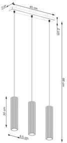 Lustră pe cablu Sollux SL.1556 KARBON 3xGU10/10W/230V auriu