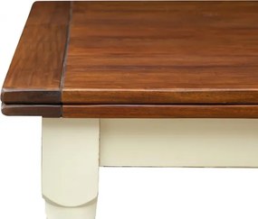 Masa extensibila, L250(380) 100 H80 cm, alb antic patina, lemn masiv