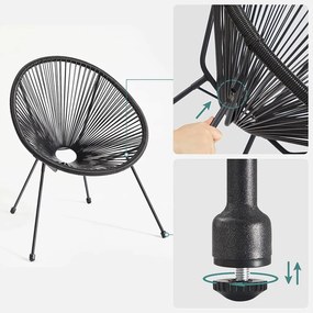 SEGN4 - Set Masa si scaune gradina, terasa, balcon, veranda, spatiu verde - Negre