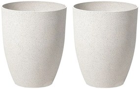 Set 2 buc Ghiveci de flori 42 cm Crotty (alb). 1074877
